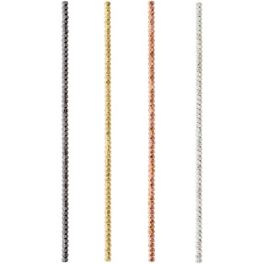 12 Pack: Metal Faceted Rondelle Beads, 3mm by Bead Landing®
